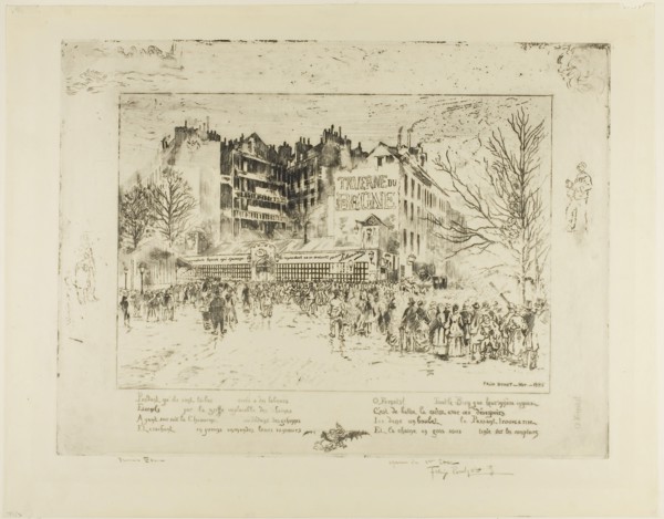 The Place des Martyrs and the Jailhouse Tavern, 1885, Félix Hilaire Buhot, French, 1847-1898,