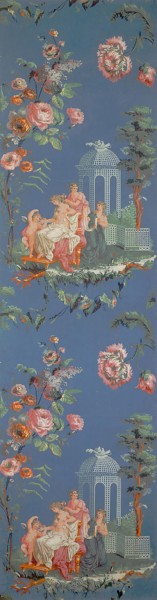 Wall Panel: Toilette of Venus, 18th century, France, Block-printed paper, 209.9 × 64.1 cm (82 5/8 ×