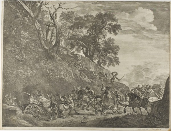 Attack on a Convoy, n.d., Cornelis Visscher (Dutch, c. 1629-1658), after Pieter van Laer