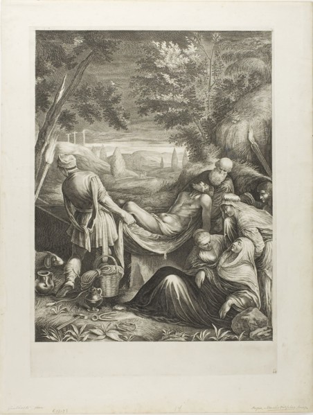 The Entombment, c. 1655, Cornelis Visscher, Dutch, c. 1629-1658, Holland, Engraving on ivory laid