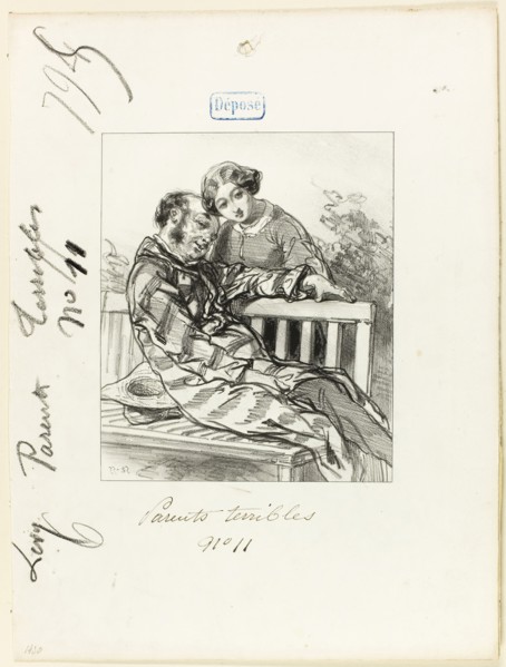 Les-Parents-Terribles series: Don’t you think, father…, 1853, Paul Gavarni, French, 1804-1866,