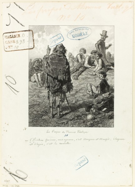 Les Propos de Thomas Vireloque: The old story, my lambkins, 1852, Paul Gavarni, French, 1804-1866,