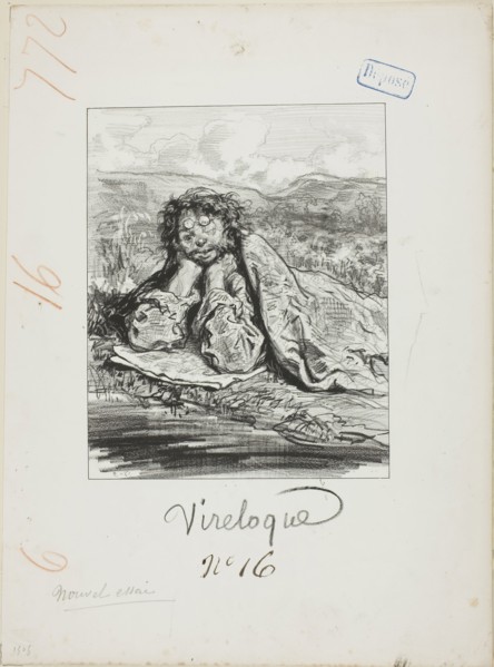 Les Propos de Thomas Vireloque: Young Europe (60 years old!, and worn out), 1853, Paul Gavarni,