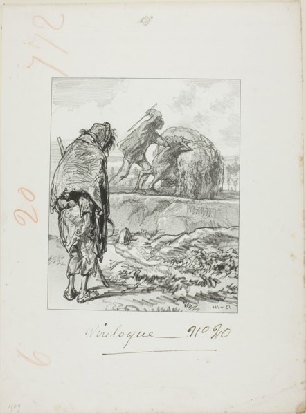 Les Propos de Thomas Vireloque: Michael paying wages to his servant (beating him), 1853, Paul
