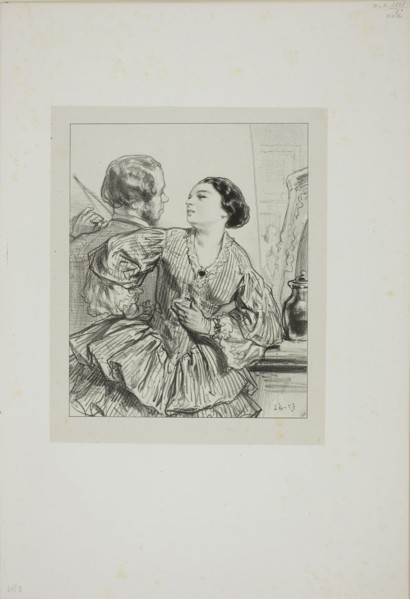 Masks and faces: I have been slandered, 1857–58, Paul Gavarni, French, 1804-1866, France,