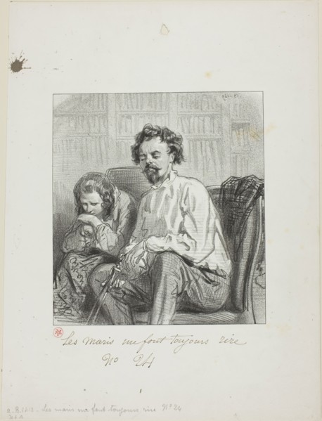 Husbands Always Make Me Laugh: Ninie, I’ve just had an idea, 1853, Paul Gavarni, French, 1804-1866,