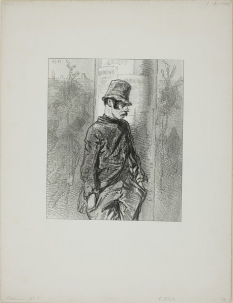 Bohemes: On the road to the Assises Court, 1853, Paul Gavarni, French, 1804-1866, France,