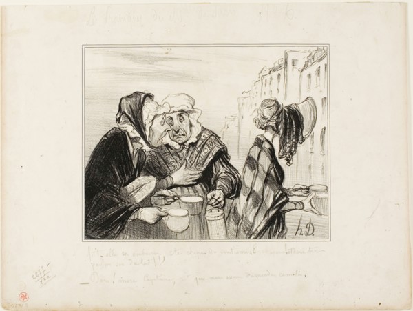 What a fuss this sour-face from the fifth floor is making! Wearing a hat just to buy two cups of