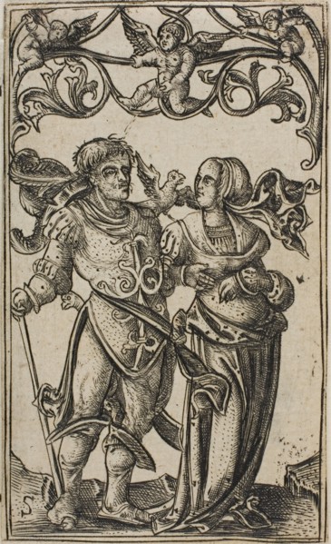 Lady and Gentleman Walking to the Right, 1500/25, Master S, Netherlandish, active 1516-1545,