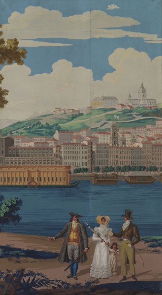 Wallpaper Panel, Early 19th century, France, Paper and polychrome paints, 170.2 × 94.6 cm (67 × 37
