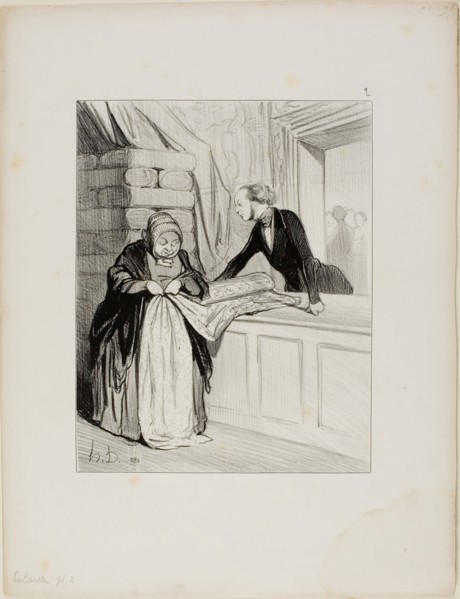 The Salesman’s Hoax. – A Design Out of Fashion. This kind of fabric has a delightful shade, Madame