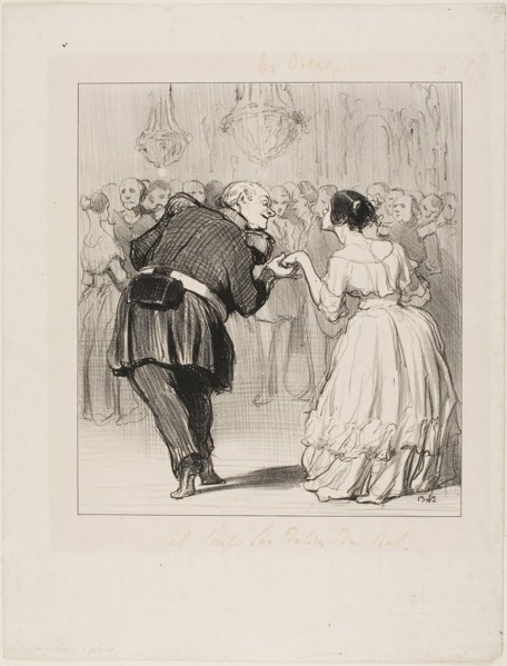 He delights in the ball, plate 10 from Les Banqueteurs, 1849, Honoré Victorin Daumier (French,