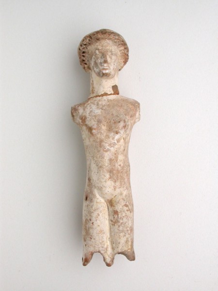 Torso From a Doll, late 5th/4th century BC, Greek, Tanagra, terracotta, 11.1 × 3.5 × 2.9 cm (4 3/8