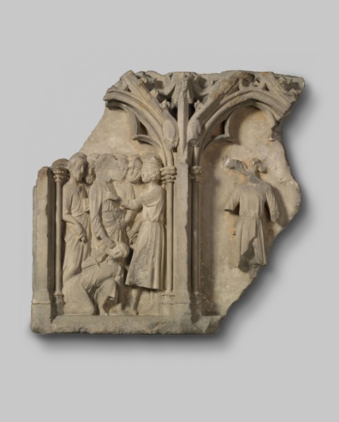 Fragment of an Altarpiece with the Betrayal of Christ and the Suicide of Judas, 1300/1325, French,