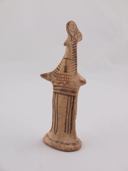 Statuette of a Goddess, 600/580 BC, Greek, Boeotia, Dodona, terracotta, 18.2 × 7.7 × 6.8 cm (7 3/16