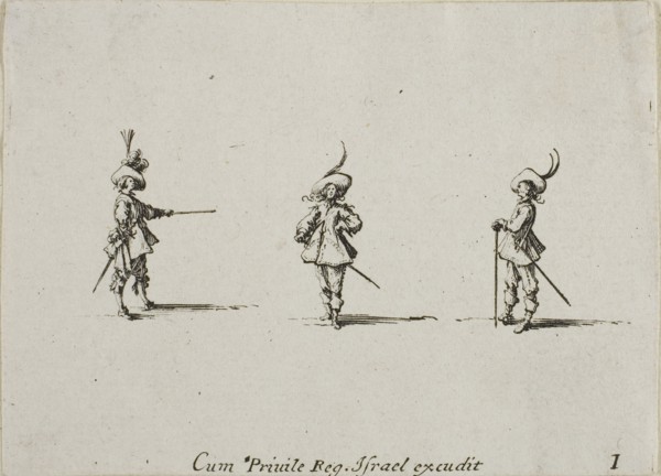 Unarmed Drill, plate one from The Military Exercises, published 1635, Jacques Callot (French,