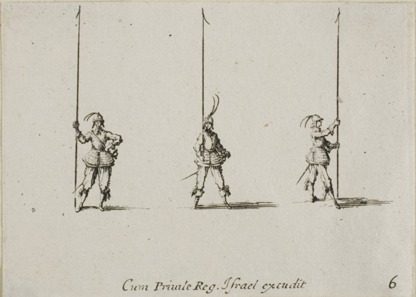 Drill with Raised Pike, plate six from The Military Exercises, published 1635, Jacques Callot