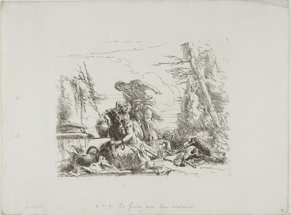A Woman with her Arms in Chains and Four Other Figures, from Capricci, 1740/50, published 1785,