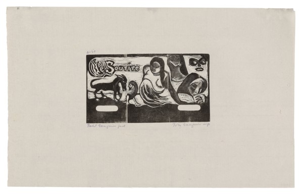 Three People, a Mask, a Fox and a Bird, headpiece forLe sourire, 1899, printed and published 1921,