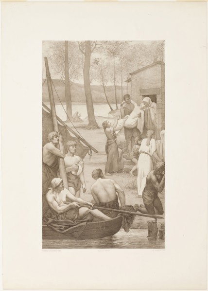 Pastoral Life of Saint Geneviève (left panel), c. 1888, Georges-William Thornley (French,