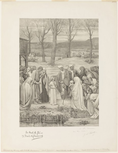 Pastoral Life of Saint Geneviève (center panel), c. 1888, Georges-William Thornley (French,