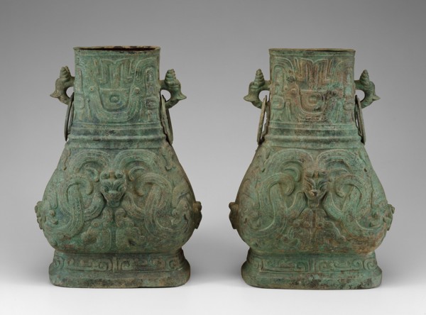 Paiar of Jars, Western Zhou dynasty (c. 1046–771 BC ), late 9th/8th BC, China, Bronze, 50.5 × 36.4