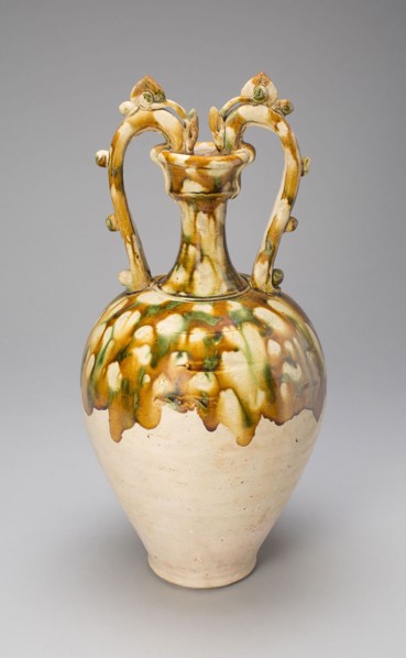 Dragon-Handled Amphora, Tang dynasty, (A.D. 618–907), 1st half of 8th century, China, Earthenware