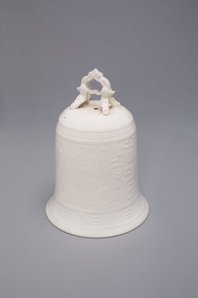 Bell with Archaistic Motifs, Qing dynasty (1644–1911), mid–17th century, China, Dehua ware (blanc