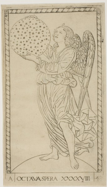 The Angel and the Eighth Sphere, plate 48 from Planets and Spheres, c. 1465, Master of the E-Series