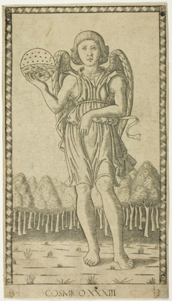 Genius of the World, plate 33 from Genii and Virtues, c. 1465, Master of the E-Series Tarocchi,