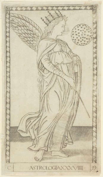 Astrology, plate 29 from Arts and Sciences, c. 1465, Master of the E-Series Tarocchi, Italian,