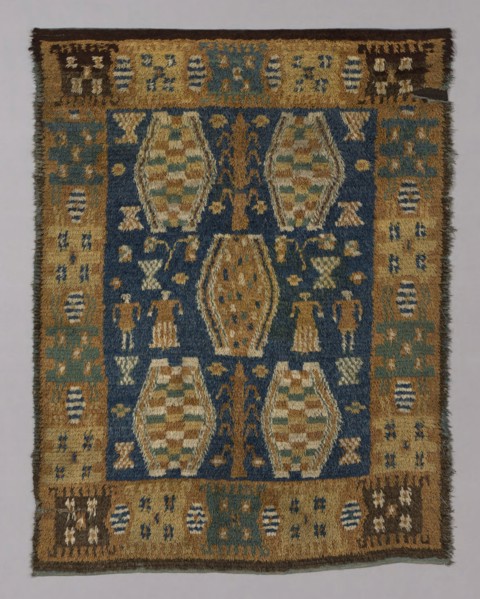 Carpet (Known as a Ryijy or Rya), 1701/25, Central Finland, Finland, Wool, weft-faced warp-rib