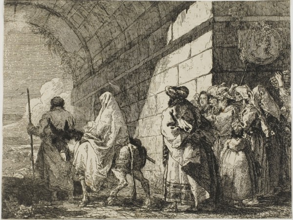 The Holy Family Leaving by a City Gate, plate seven from The Flight into Egypt, 1753, Giovanni
