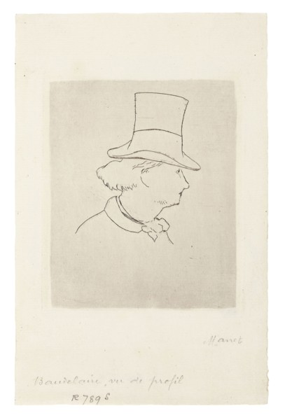 Charles Baudelaire, In Profile II, 1867–68, Édouard Manet, French, 1832-1883, France, Etching and
