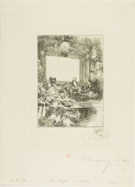 At the Chat Noir, 1893, Louis Auguste Lepère, French, 1849-1918, France, Etching on cream wove