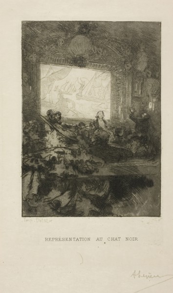 At the Chat Noir, 1893, Louis Auguste Lepère, French, 1849-1918, France, Etching and aquatint on