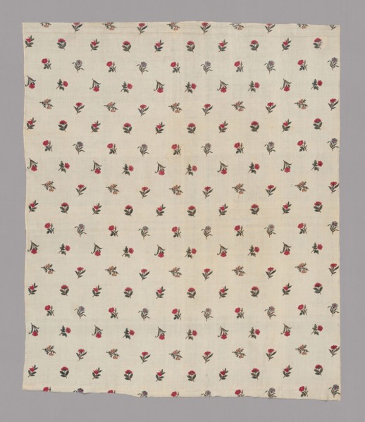 Panel (Dress Fabric), c. 1785, France, Jouy-en-Josas, France, Cotton, plain weave, block printed,