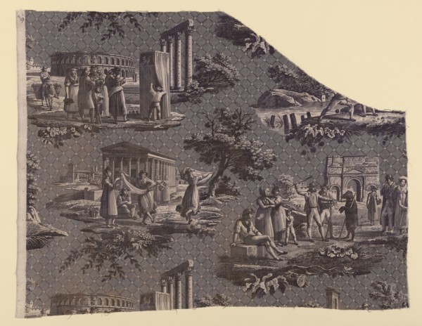 Les Monuments du Midi (Monuments of the South of France) (Furnishing Fabric), c.1811, Designed by