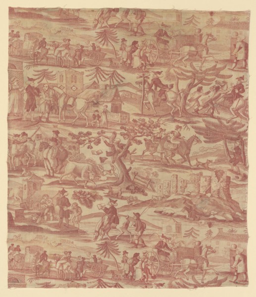 The Travels of Doctor Syntax (Furnishing Fabric), c. 1820, After works by Thomas Rowlandson