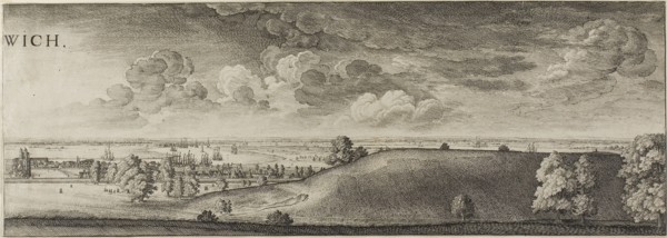 Greenwich, 1637, Wenceslaus Hollar, Czech, 1607-1677, Bohemia, Etching in two parts on two sheets