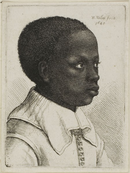 Head of a Young Black Boy in Profile to Right, 1645, Wenceslaus Hollar, Czech, 1607-1677, Bohemia,