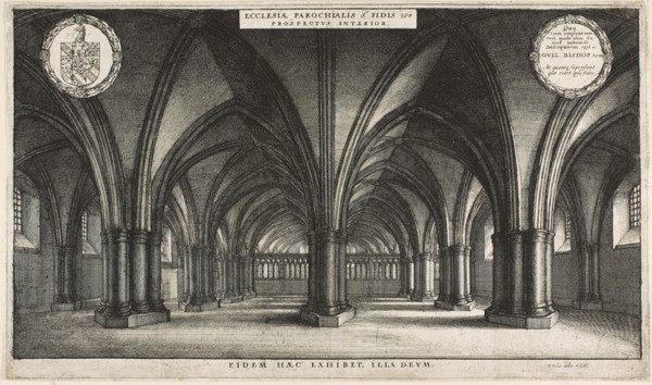 Interior of the Crypt of St. Paul’s (St. Faith’s), 1658, Wenceslaus Hollar, Czech, 1607-1677,