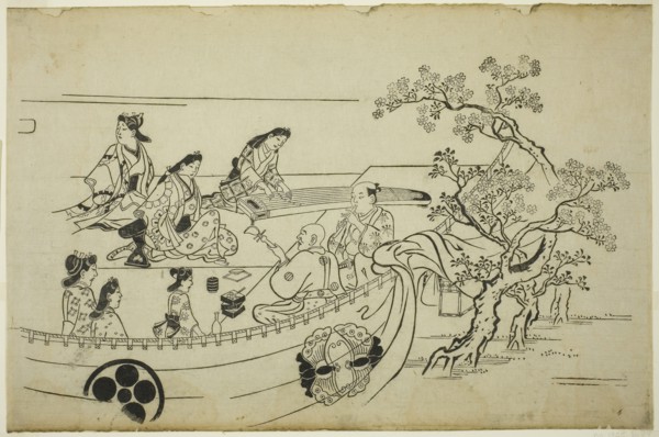 Flower-Viewing Party with Crest-Bearing Curtain, from the series Flower Viewing at Ueno (Ueno