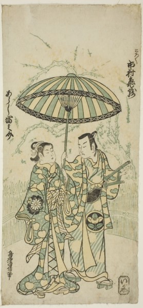 The Actors Ichimura Kamezo I as Kanto Koroku and Arashi Tominosuke I as Hayasaki in the play Hokazo