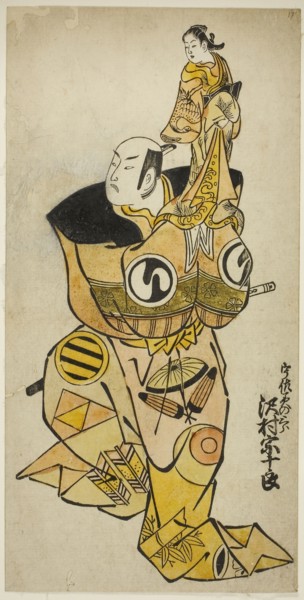 The Actor Sawamura Sojuro I as Usami no Saburo in the play Yukun Yoroi Soga, performed at the