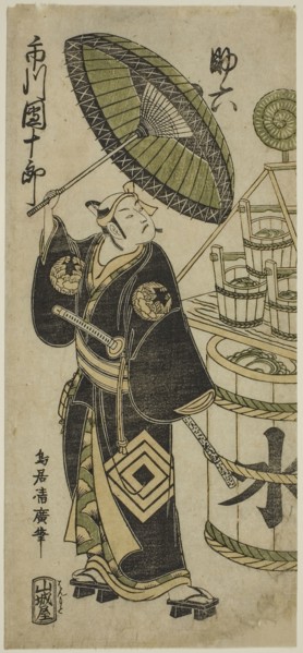 The Actor Ichikawa Danjuro IV as Sukeroku in the play Choseiden Fudan-zakura, performed at the