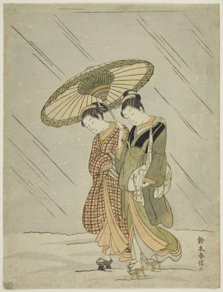 Snow on the Way Back from the Public Bath, c. 1766/67, Suzuki Harunobu ?? ??, Japanese, 1725