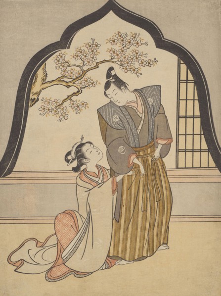 Lovers Dressing Beside a Window, 1765, Suzuki Harunobu ?? ??, Japanese, 1725 (?)-1770, Japan, Color
