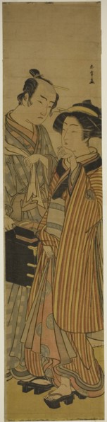The Actors Segawa Kikunojo III as Okoma (right), and Arashi Sangoro III as the Hairdresser Obana