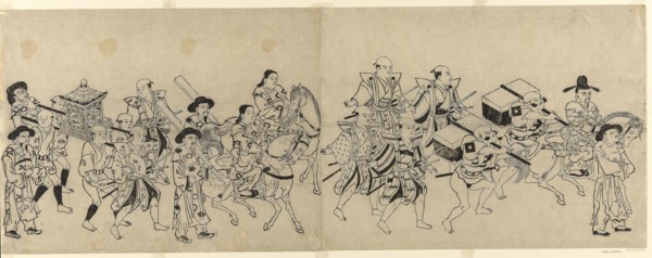 Arrival of the Korean Embassy in Edo, c. 1709, Torii Kiyonobu I, Japanese, 1664-1729, Japan,